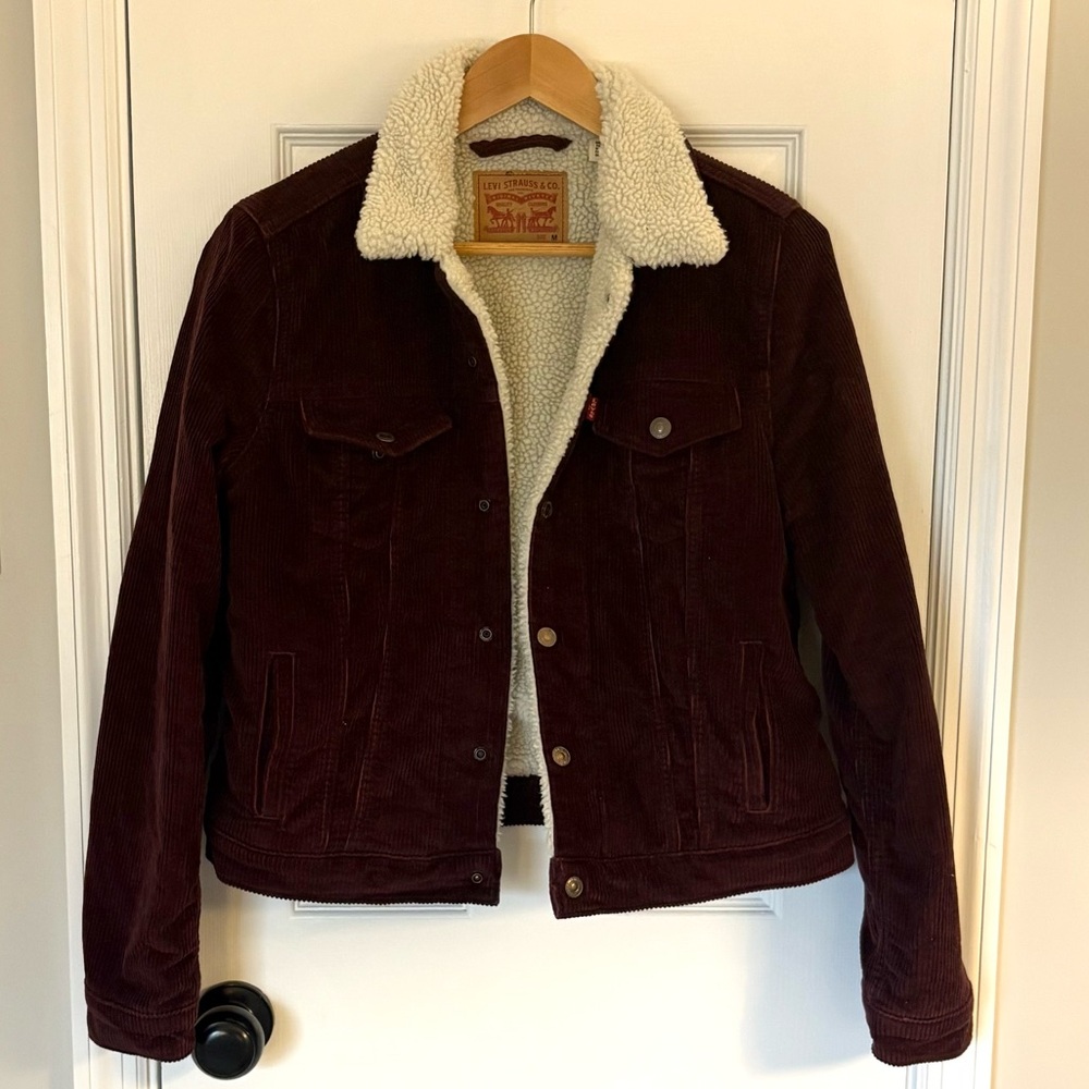 Levi’s Maroon Corduroy Jacket with Sherpa Lining